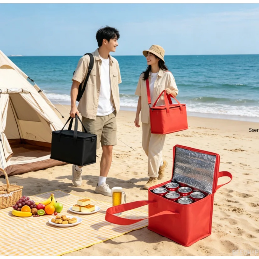 Food Snacks Delivery - กระเป๋าเก็บความเย็นแบบพับได้สำหรับใส่อาหารกลางวัน กระเป๋าเก็บความเย็นแบบพกพาสำหรับปิกนิก กระเป๋าเก็บความเย็นสำหรับอาหารและเครื่องดื่ม กระเป๋าเก็บความเย็นสำหรับส่งเบียร์