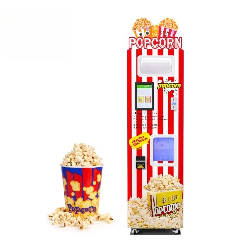 Popcorn - เครื่องทำป๊อปคอร์นอัตโนมัติแบบกำหนดเองได้สำหรับใช้งานเชิงพาณิชย์ (โรงภาพยนตร์/บาร์/ห้างสรรพสินค้า) 110V-220V รับประกัน 1 ปี