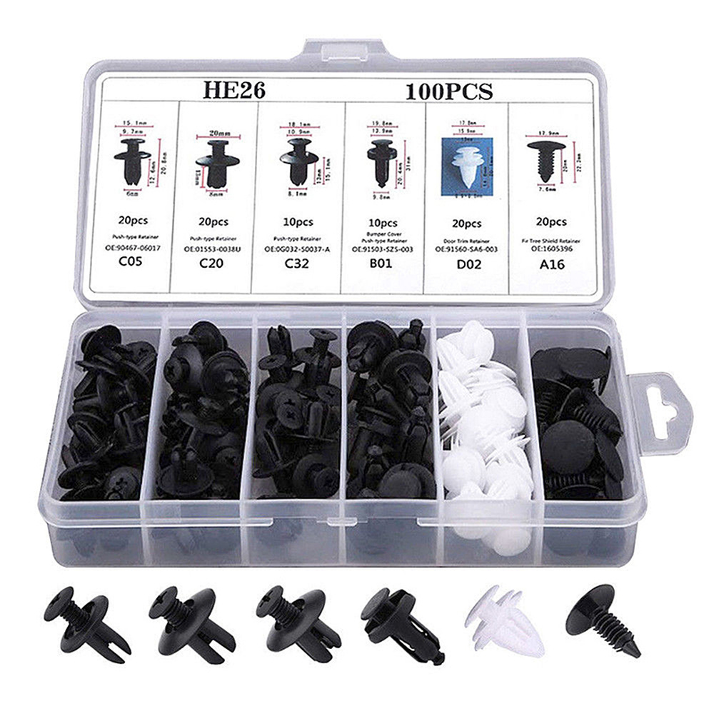 Trail Mix - 100pcs รถอุปกรณ์เสริมผสม Auto Fastener คลิป Push