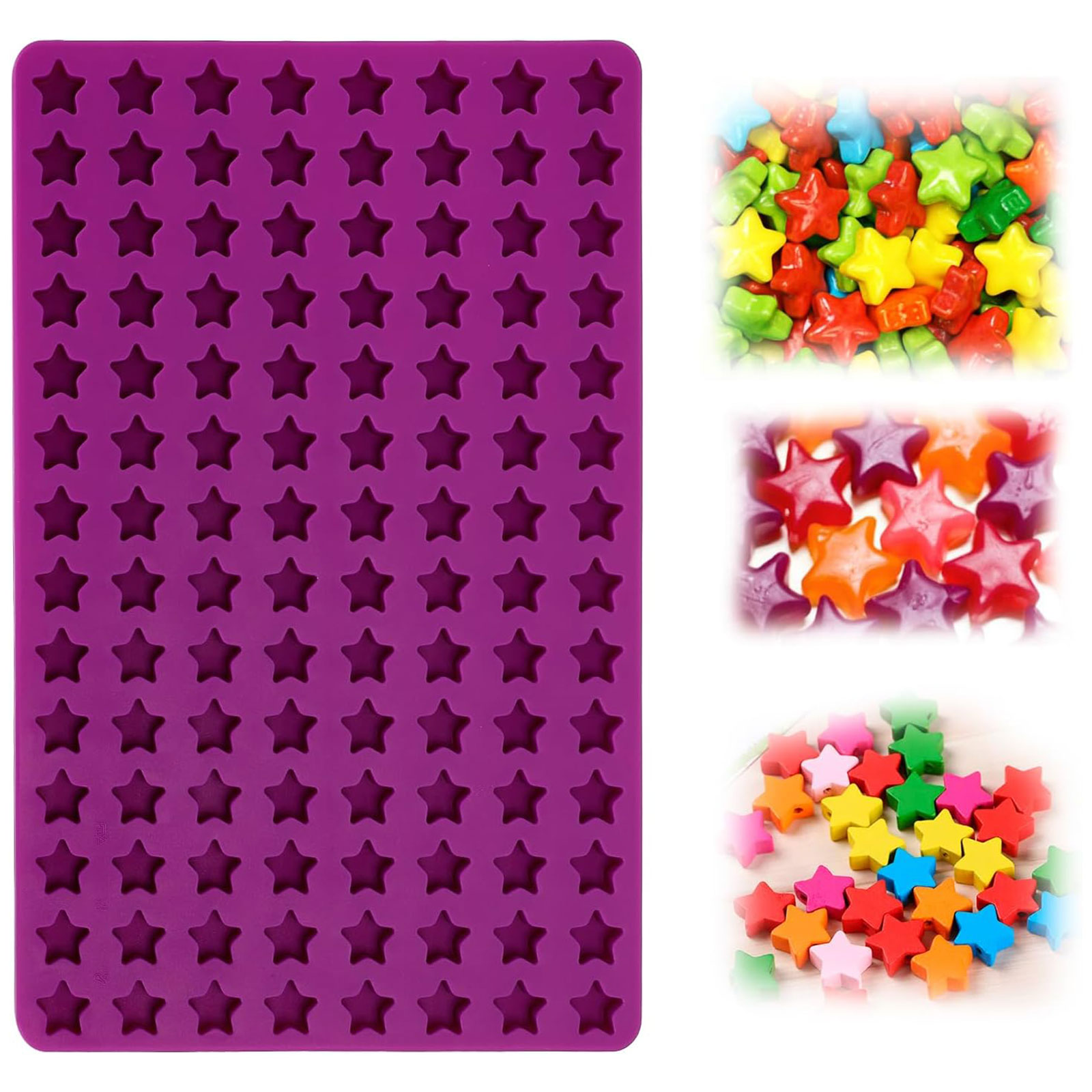 Gummy Candy - แม่พิมพ์ซิลิโคนรูปดาวขนาดเล็ก 112 ช่อง สำหรับทำขนมสุนัข ขนมเยลลี่ ลูกอม