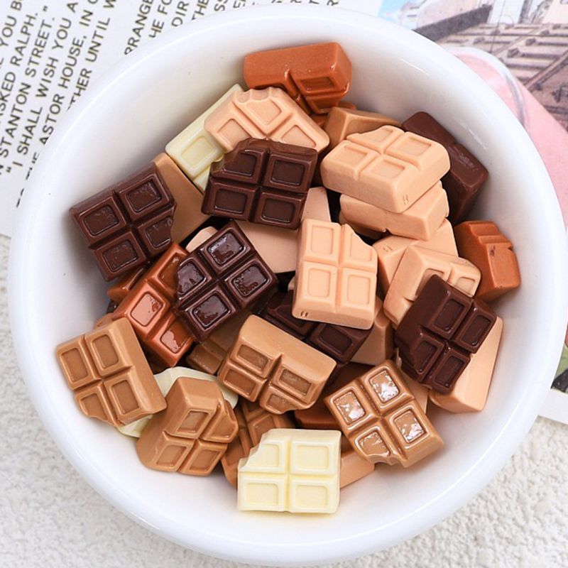 Chocolate Snack - 30 ชิ้นใหม่น่ารักเรซิ่นการ์ตูนจําลองช็อกโกแลต, คุกกี้, ใบ, ตัวอักษร Series