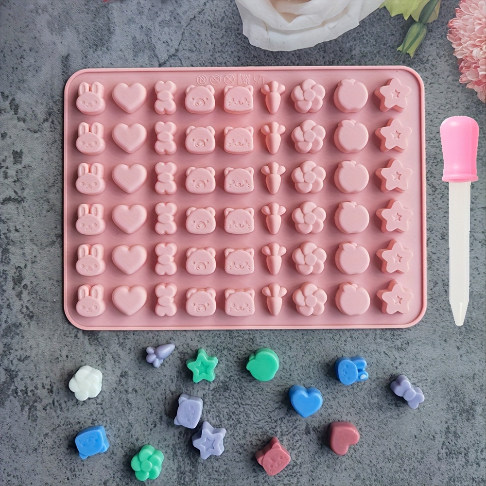 Gummy Candy - แม่พิมพ์หมีเหนียว, แม่พิมพ์ขนม, แม่พิมพ์ซิลิโคนขนมช็อคโกแลตฟองดอง, พร้อมหยด 1 อัน,