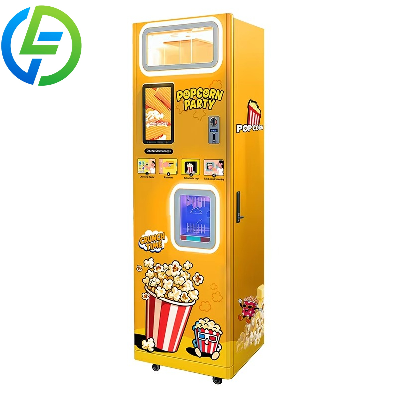 Popcorn - เครื่องทำป๊อปคอร์นอัตโนมัติแบบหยอดเหรียญ ปรับแต่งรสชาติได้ พร้อมระบบลมร้อน