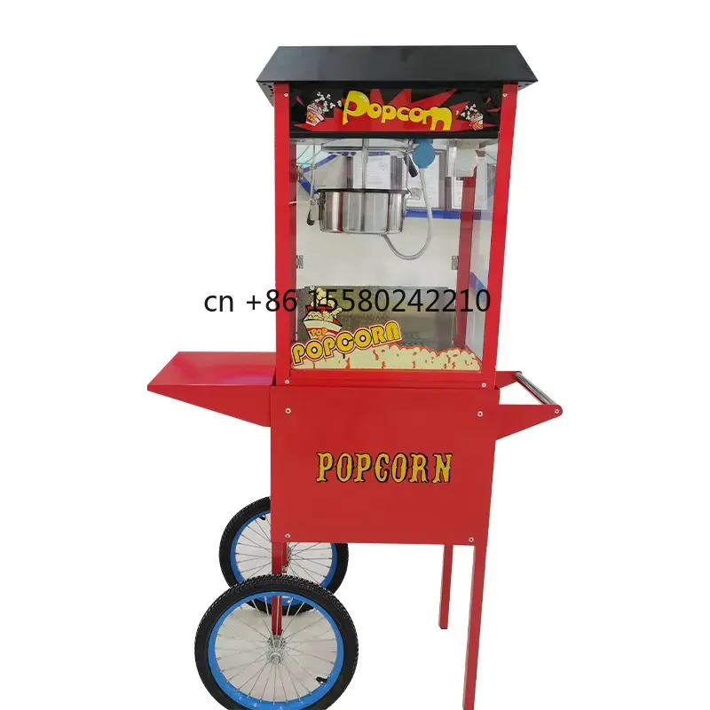Popcorn - เครื่องทำป๊อปคอร์นอัตโนมัติแนวตั้งรุ่นใหม่ปี 2026 พร้อมรถเข็นสำหรับป๊อปคอร์นสดใหม่ ผลิตภาพสูง เหมาะสำหรับการใช้งานเชิงพาณิชย์