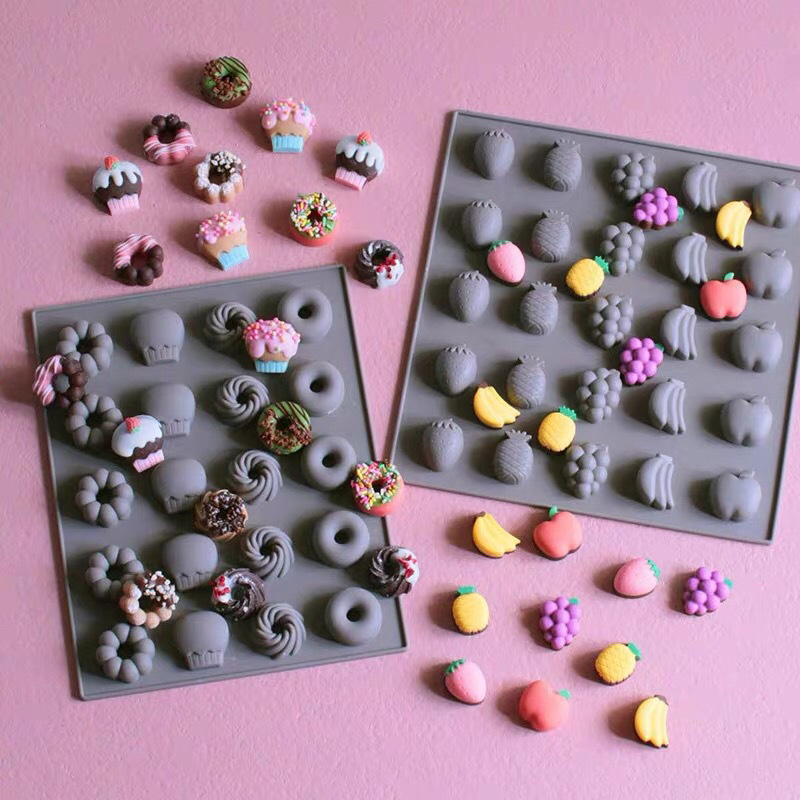Chocolate Snack - แม่พิมพ์ซิลิโคนสำหรับอบช็อคโกแลตผลไม้หลากสีสันแม่พิมพ์โดนัทลูกกวาดบิสกิตเยลลี่เค้กตกแต่งงานปาร์ตี้ของขวัญถาดน้ำแข็ง