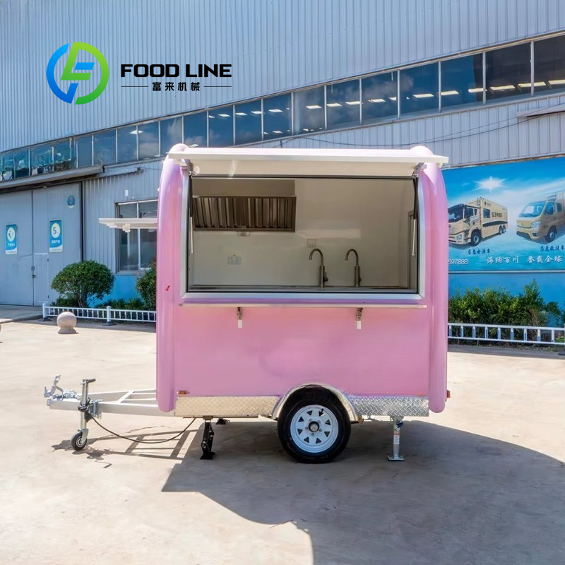 รถพ่วงขายอาหารมินิสีชมพูสไตล์ว - Food Snacks Catering บทวิจารณ์และราคา