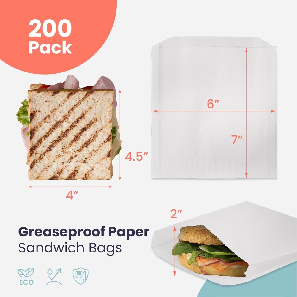 ถุงใส่แซนด์วิชกันน้ำมัน 200 ใบ - Cookies Pack บทวิจารณ์และราคา