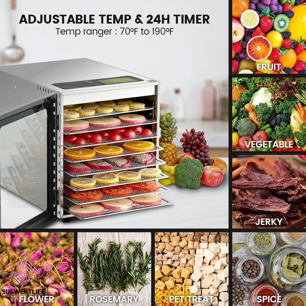 ขนาดใหญ่ความจุ 8 ถาดอาหาร Dehy - Healthy Snacks Food บทวิจารณ์และราคา
