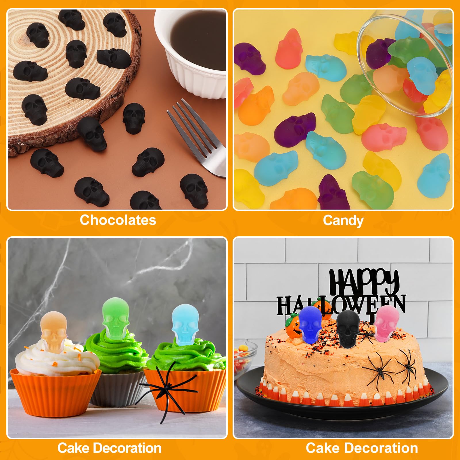 แม่พิมพ์ช็อกโกแลตรูปหัวกะโหลกข - Gummy Candy บทวิจารณ์และราคา